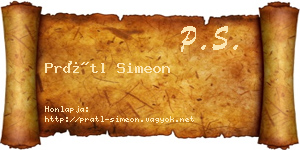Prátl Simeon névjegykártya
